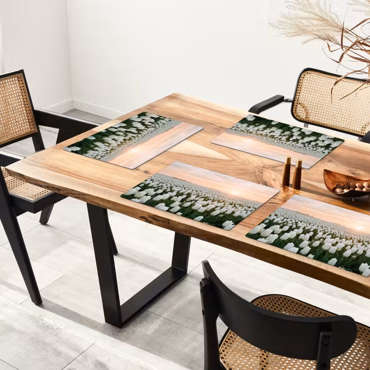 Tischset - 6 Stück - Tulpen - Landschaft - Weiß - 6 Stück — 4