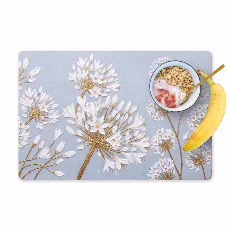 Tischset - 6 Stück - Illustration - Blumen - Blau - 6 Stück — 1