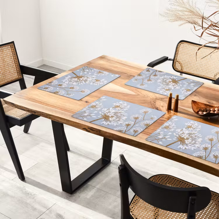 Tischset - 6 Stück - Illustration - Blumen - Blau - 6 Stück — 4