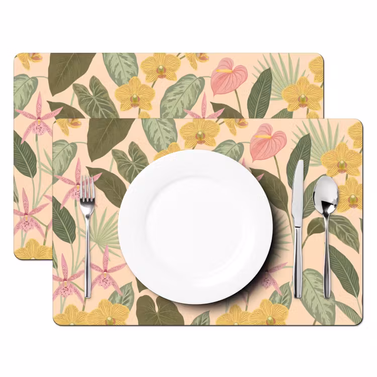 Tischset - 6 Stück - Muster - Blumen - Farbenfroh - 6 Stück — 2