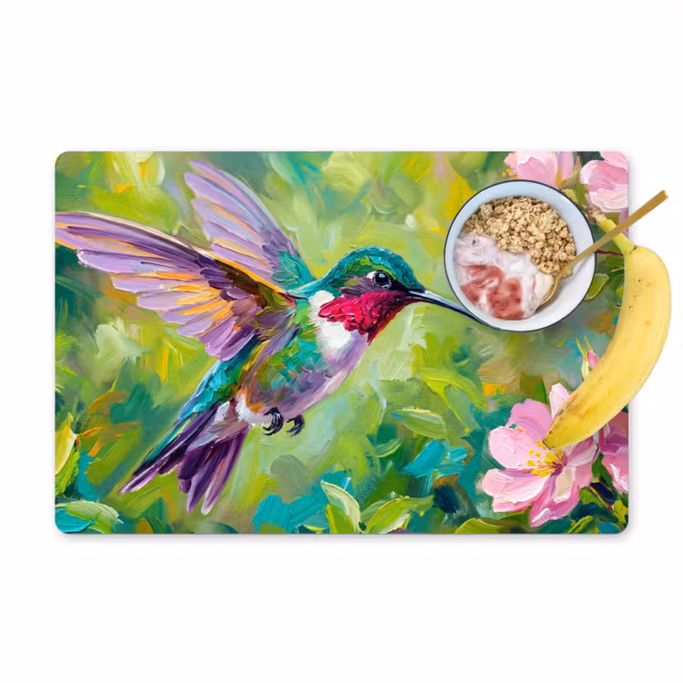 Tischset - 6 Stück - Kolibri - Blumen - Natur - Farbenfroh - 6 Stück — 1