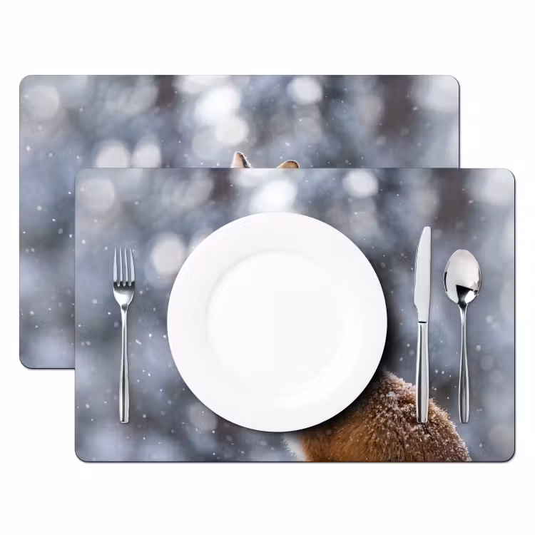 Tischset - 6 Stück - Fuchs - Schneefall - Porträt - Winter - Atmosphärisch - 6 Stück — 2