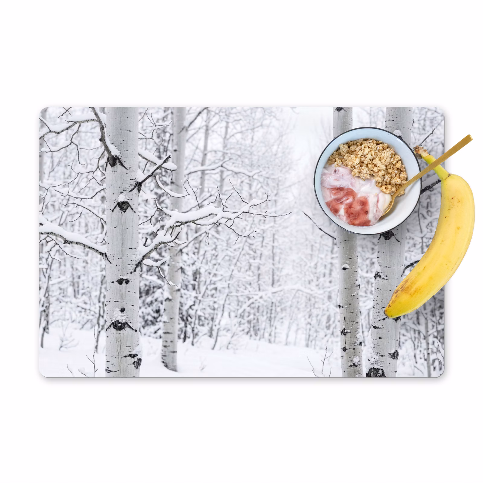 Tischset - 6 Stück - Birke - Schnee - Winter - Wald - Weiß - 6 Stück — 1