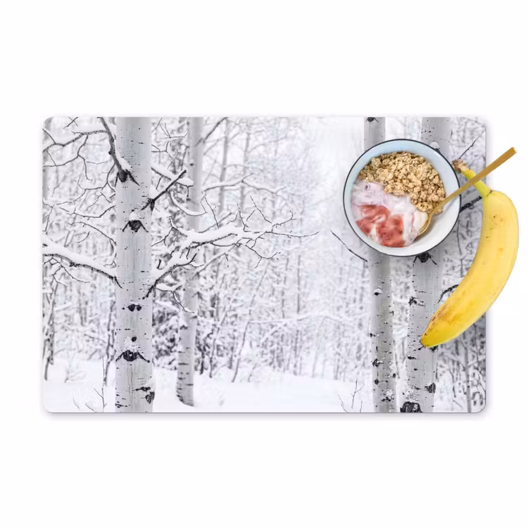 Tischset - 6 Stück - Birke - Schnee - Winter - Wald - Weiß - 6 Stück — 1
