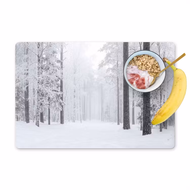 Tischset - 6 Stück - Wald - Schnee - Weg - Winter - Stille - 6 Stück — 1