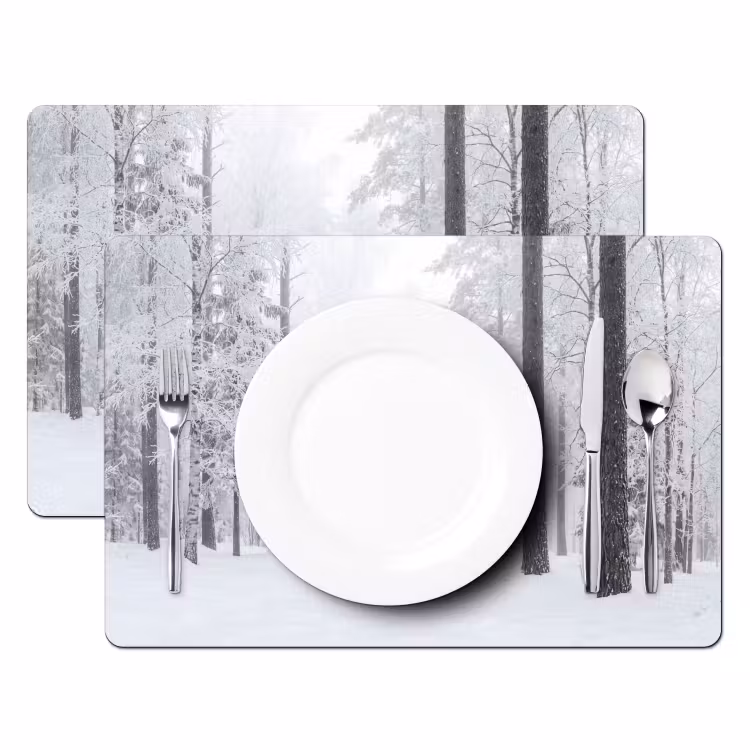 Tischset - 6 Stück - Wald - Schnee - Weg - Winter - Stille - 6 Stück — 2