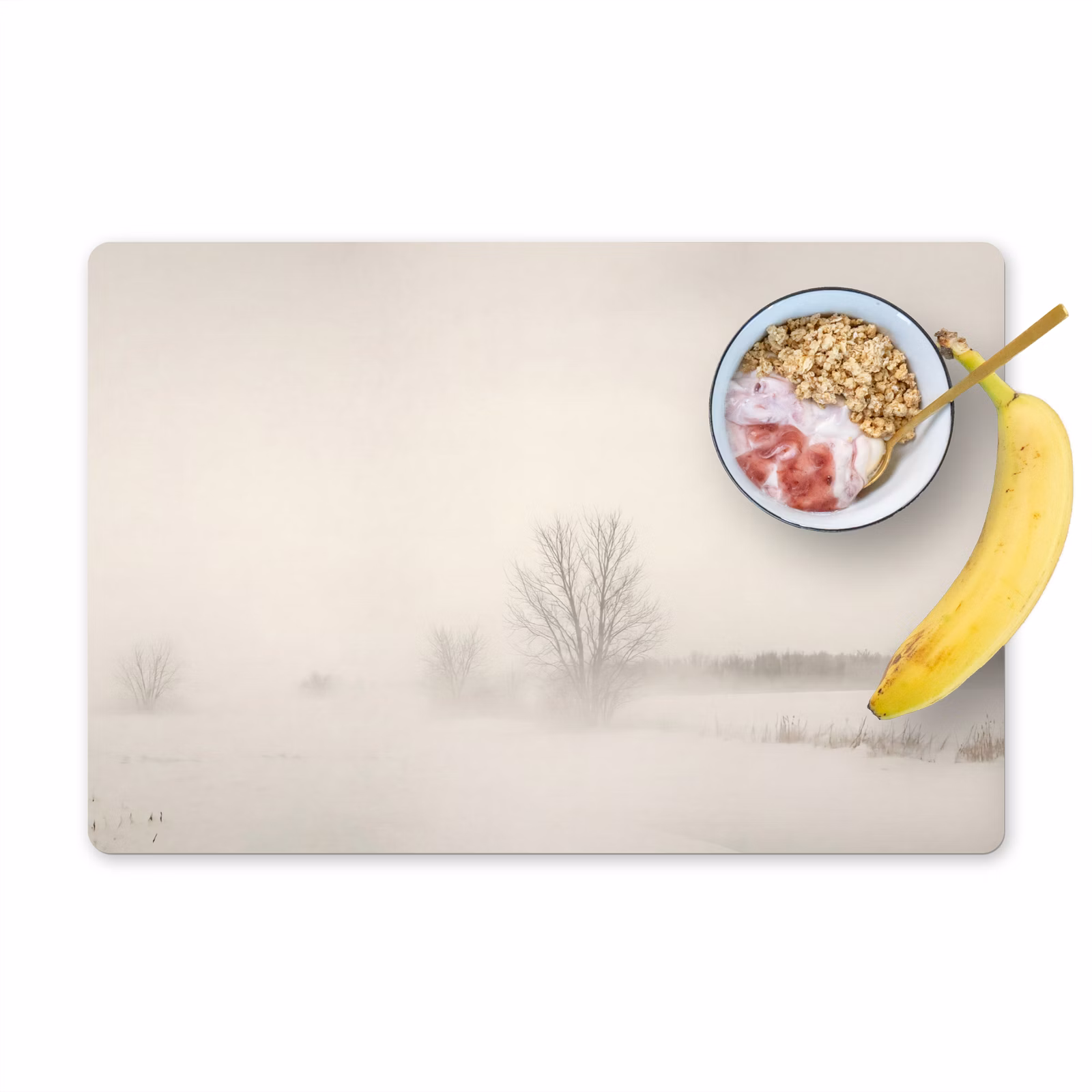 Tischset - 6 Stück - Baum - Nebel - Schnee - Winter - Minimalistisch - 6 Stück — 1