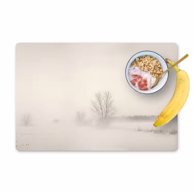 Tischset - 6 Stück - Baum - Nebel - Schnee - Winter - Minimalistisch - 6 Stück — 1