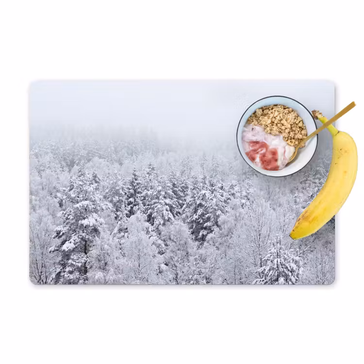 Tischset - 6 Stück - Wald - Schnee - Winter - Natur - Weiß - 6 Stück — 1