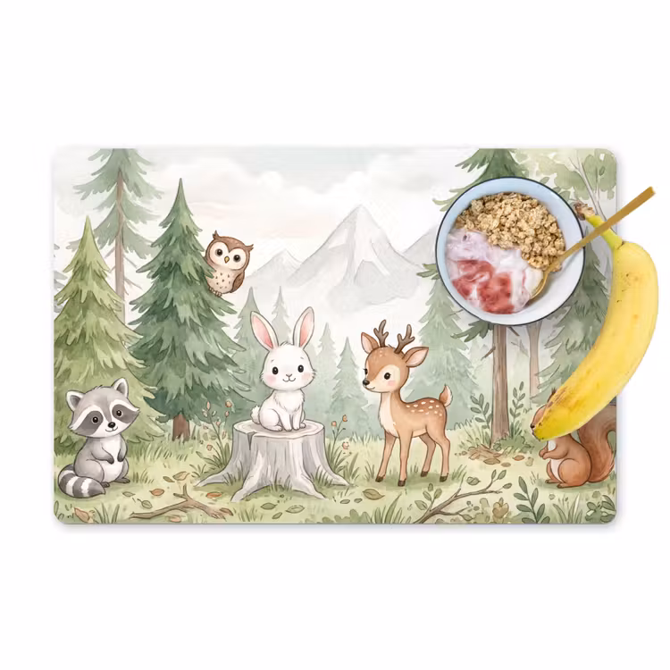Tischset - 6 Stück - Wald - Tiere - Grün - 6 Stück — 1