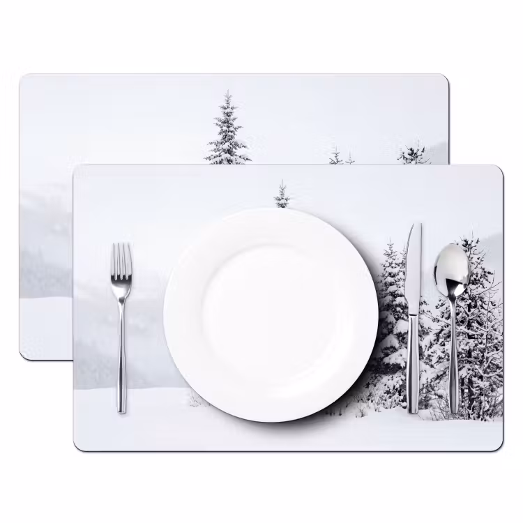 Tischset - 6 Stück - Fichte - Schnee - Winter - Landschaft - Stille - 6 Stück — 2