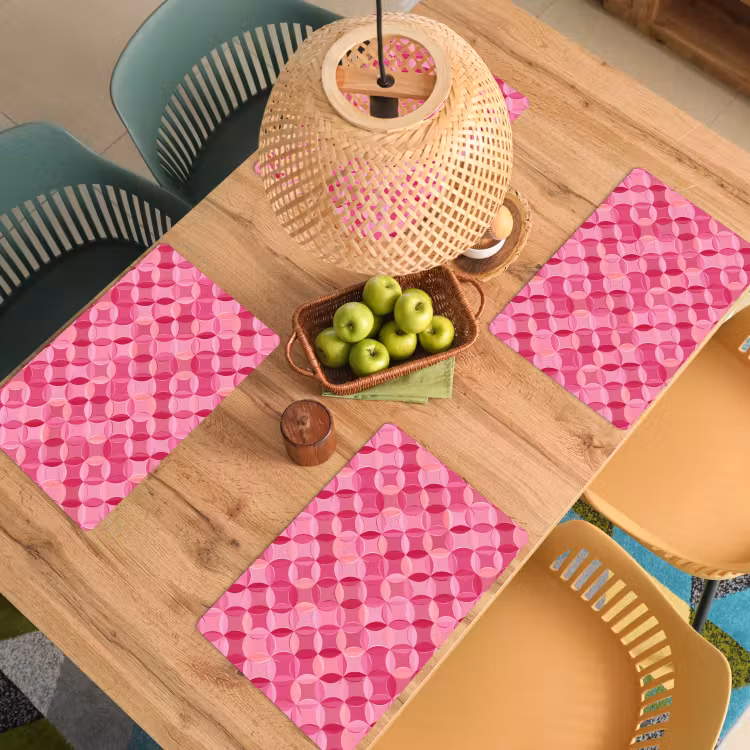 Tischset - 6 Stück - Geometrisch - Mozaïek - Modern - Roze - 6 Stück — 3