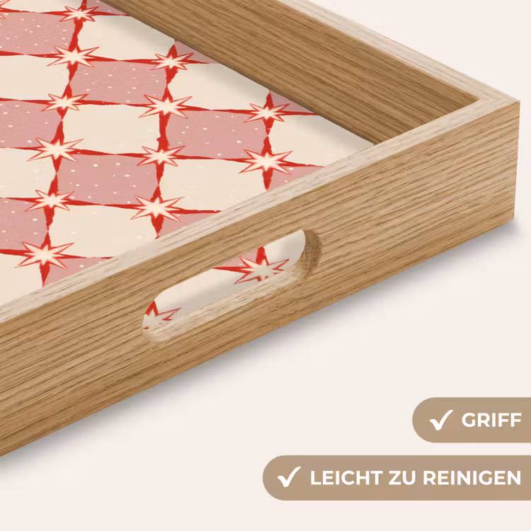 Tablett - Ruiten - Sterren - Vintage - Oudroze - Rood — 8