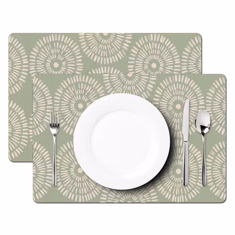 Tischset - 6 Stück - Muster – Kreise – Abstrakt – Modern – Grün - 6 Stück — 2