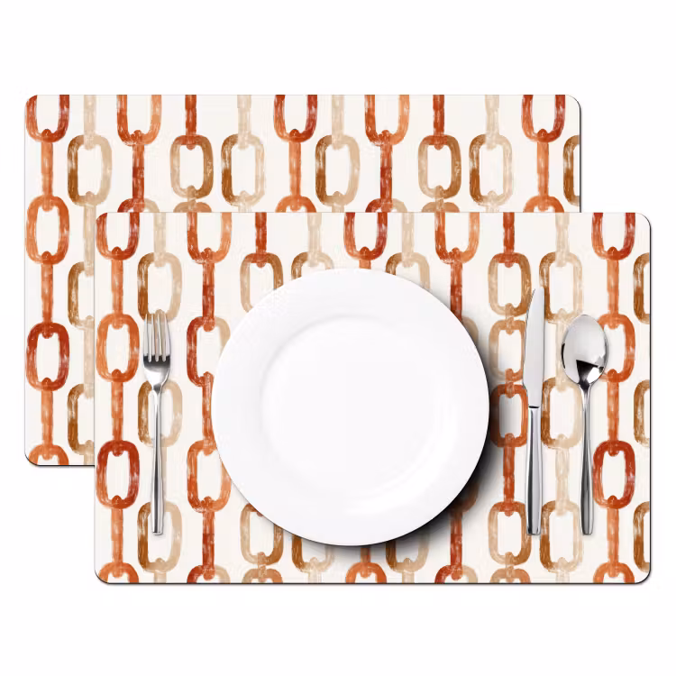 Tischset - 6 Stück - Gliedern – Muster – Aquarell – Terrakotta - 6 Stück — 2