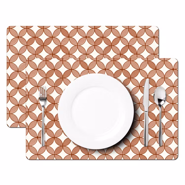 Tischset - 6 Stück - Geometrisch – Kreise – Modern – Terrakotta - 6 Stück — 2