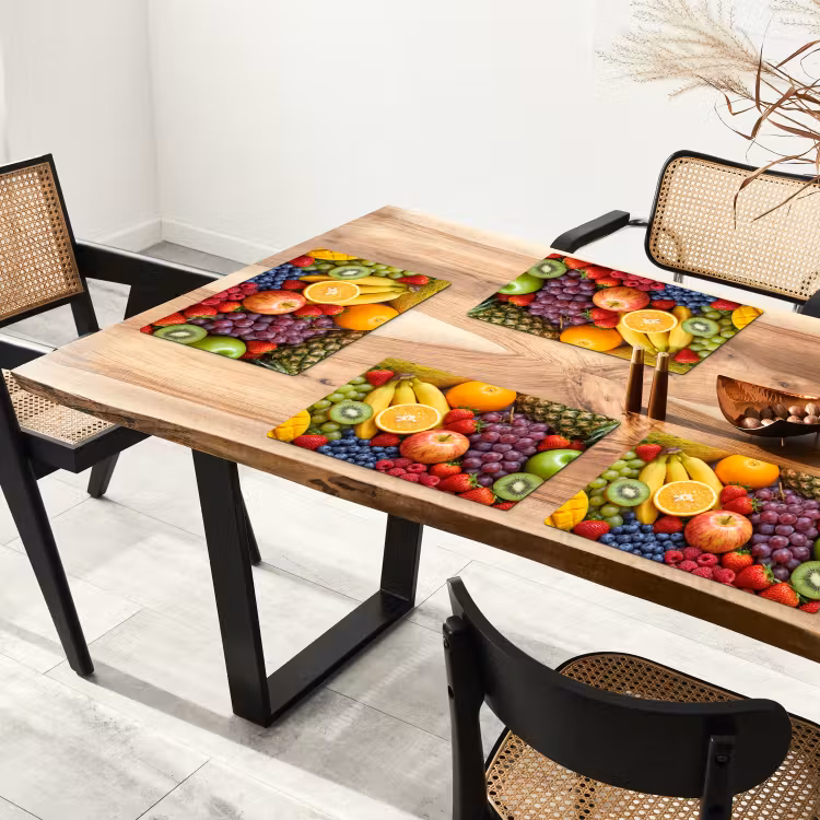 Tischset - 6 Stück - Essen – Obst – Frisch – Bunt – Ernährung - 6 Stück — 4