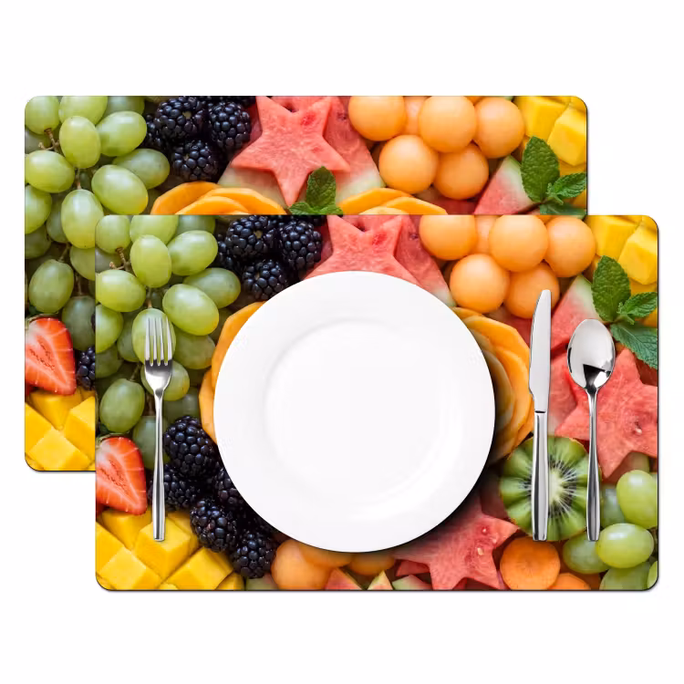 Tischset - 6 Stück - Obst – Abwechslung – Bunt – Frisch – Essen - 6 Stück — 2