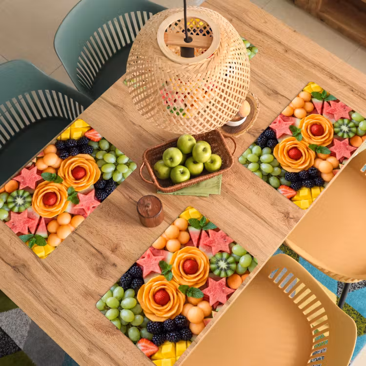 Tischset - 6 Stück - Obst – Abwechslung – Bunt – Frisch – Essen - 6 Stück — 3