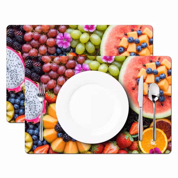 Tischset - 6 Stück - Obst – Frisch – Abwechslung – Essen – Bunt - 6 Stück — 2