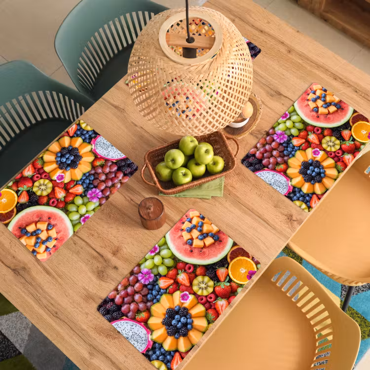 Tischset - 6 Stück - Obst – Frisch – Abwechslung – Essen – Bunt - 6 Stück — 3