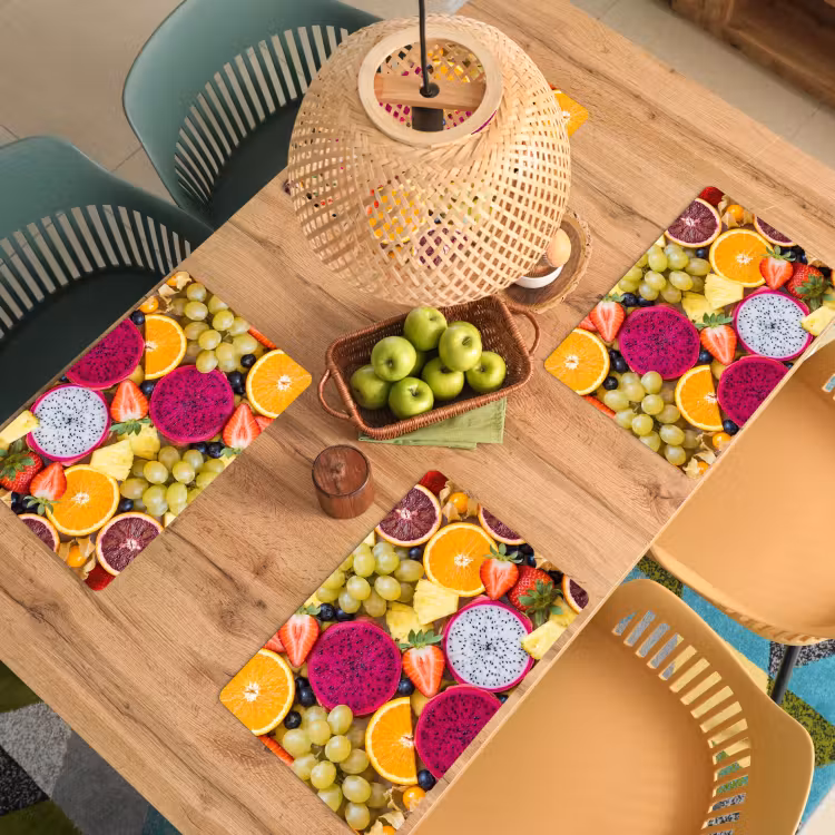 Tischset - 6 Stück - Obst – Sortiment – Bunt – Gesundheit - 6 Stück — 3