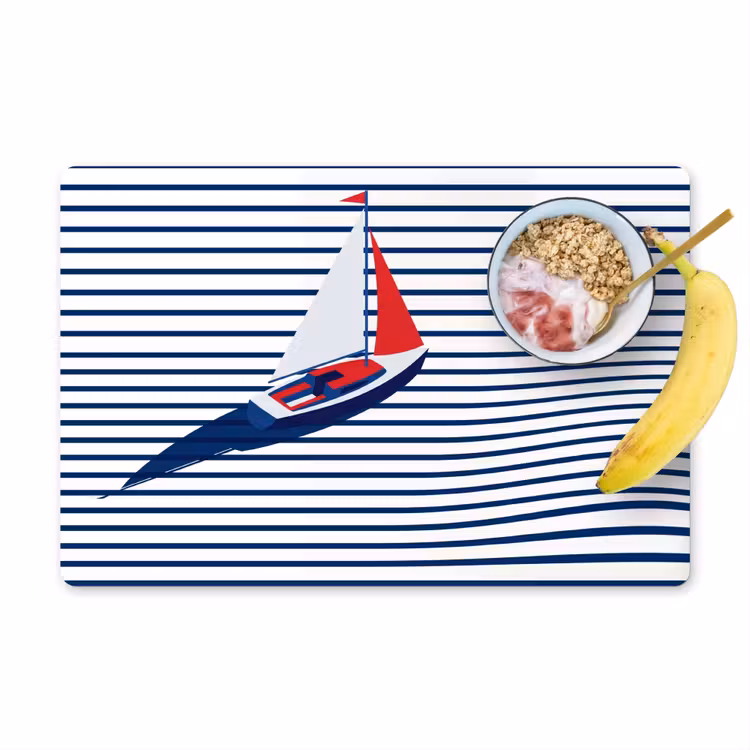Tischset - 6 Stück - Boot – Wasser – Abstrakt – Blau - 6 Stück — 1
