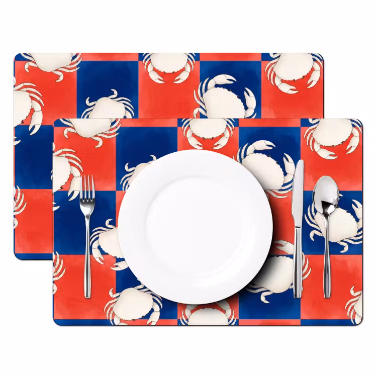 Tischset - 6 Stück - Muster – Meeresleben – Rot – Blau – Abstrakt - 6 Stück — 2