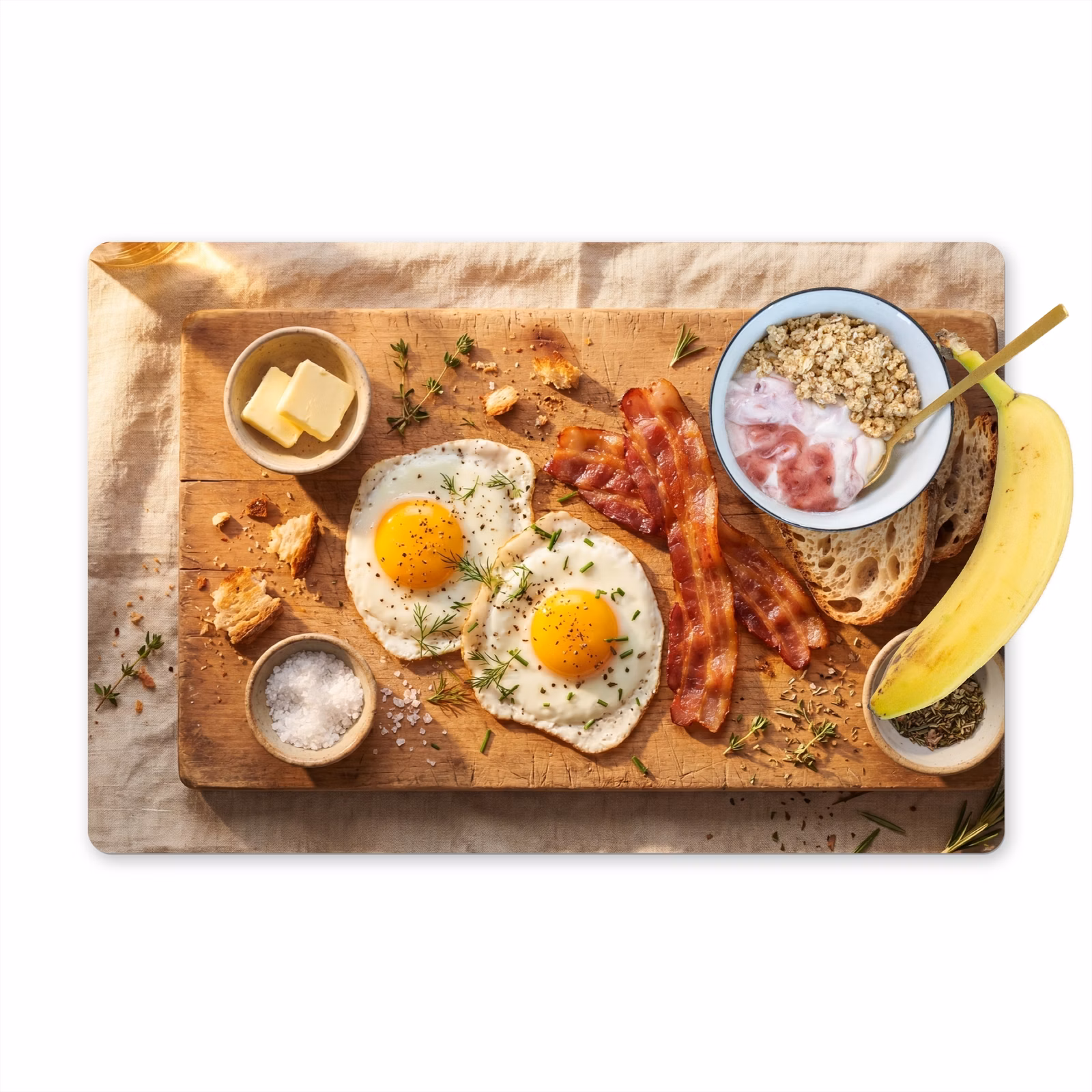 Tischset - 6 Stück - Essen – Frühstück – Holz – Rustikal – Gelb - 6 Stück — 1