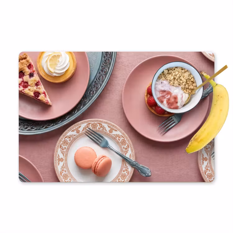 Tischset - 6 Stück - Dessert – Torte – Gebäck – Süßes – Rosa - 6 Stück — 1