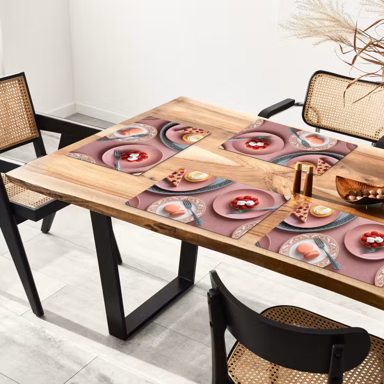 Tischset - 6 Stück - Dessert – Torte – Gebäck – Süßes – Rosa - 6 Stück — 4