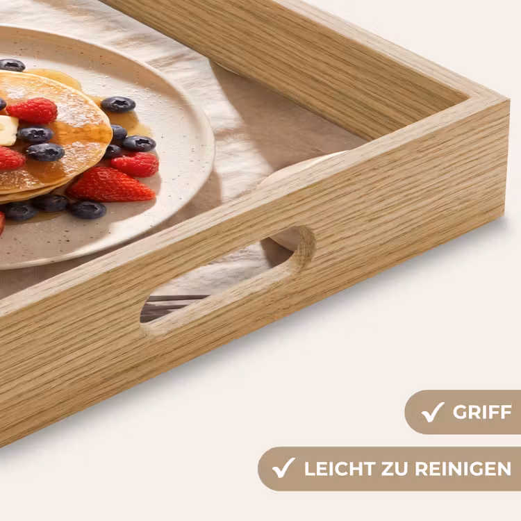 Tablett - Pfannkuchen – Beeren – Frühstück – Modern – Beige — 8