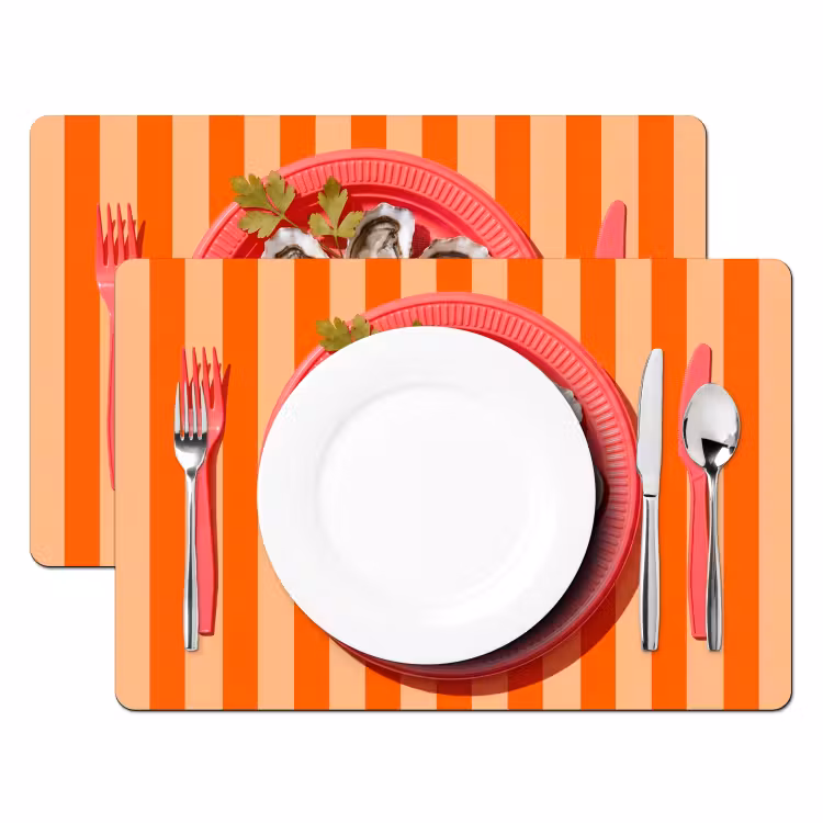Tischset - 6 Stück - Essen – Austern – Meeresfrüchte – Orange – Modern - 6 Stück — 2