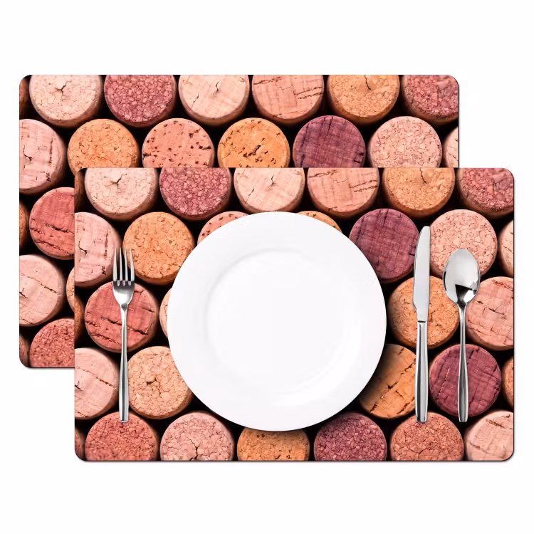 Tischset - 6 Stück - Kork – Muster – Abstrakt – Modern – Rot - 6 Stück — 2