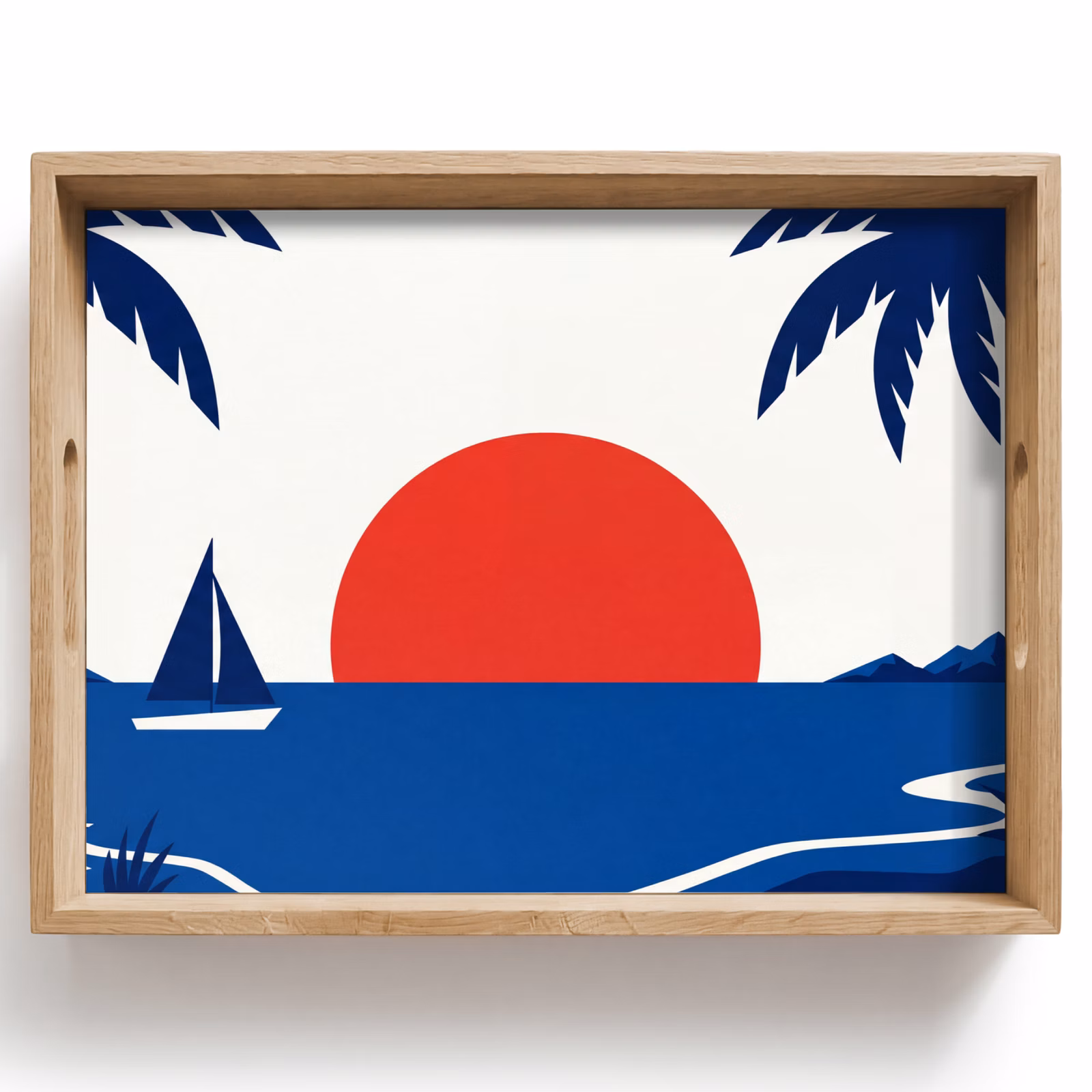 Tablett - Sonnenuntergang – Meer – Palme – Tropisch – Modern — 1