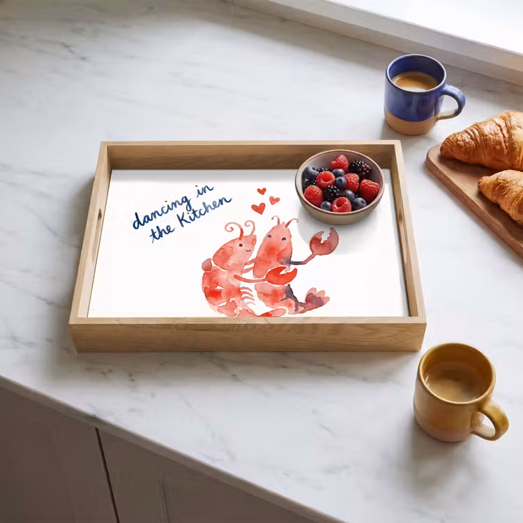 Tablett - Tier – Tanz – Liebe – Aquarell – Rot — 3