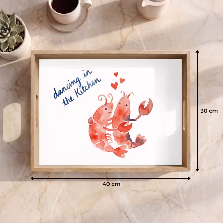 Tablett - Tier – Tanz – Liebe – Aquarell – Rot — 7