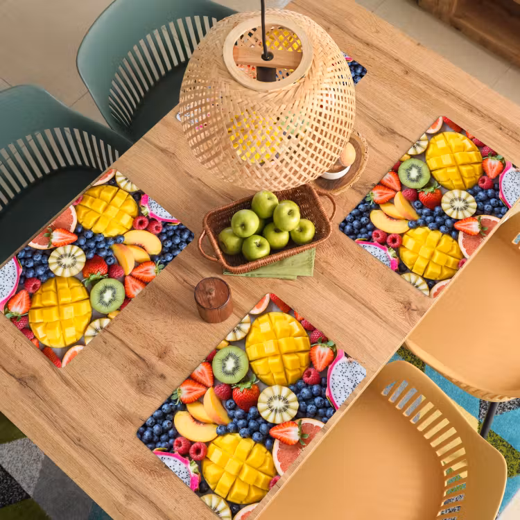 Tischset - 6 Stück - Obst – Geschnitten – Bunt – Essen – Gesund - 6 Stück — 3
