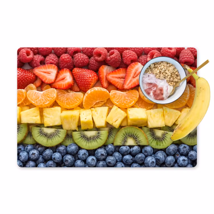 Tischset - 6 Stück - Obst – Regenbogen – Gesund – Bunt - 6 Stück — 1