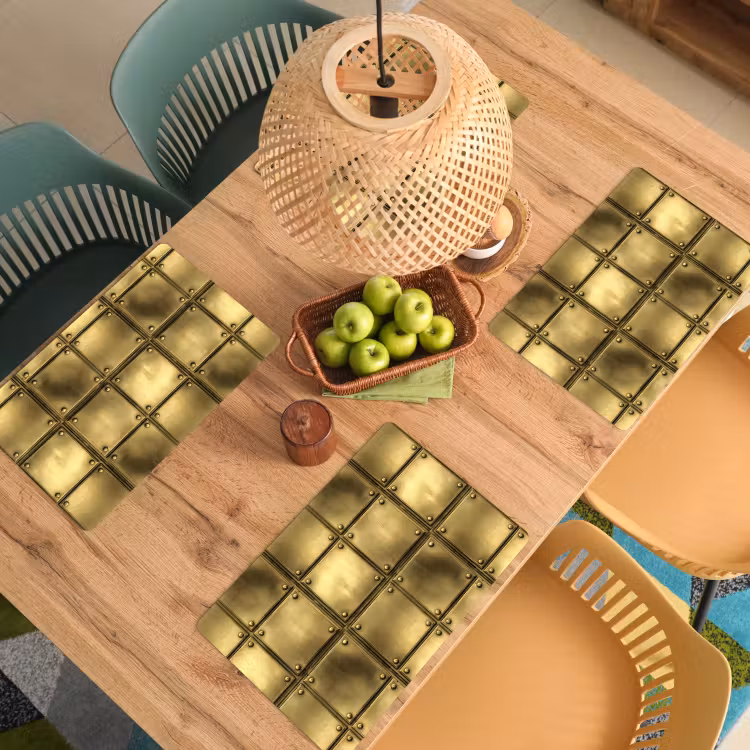 Tischset - 6 Stück - Platten – Industrial – Cool – Gold - 6 Stück — 3