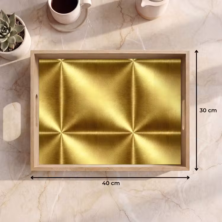 Tablett - Textur – Gebürstetes Gold – Industrieller Stil – Metallic — 7