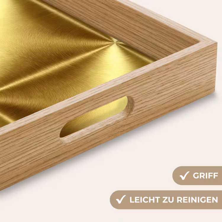 Tablett - Textur – Gebürstetes Gold – Industrieller Stil – Metallic — 8