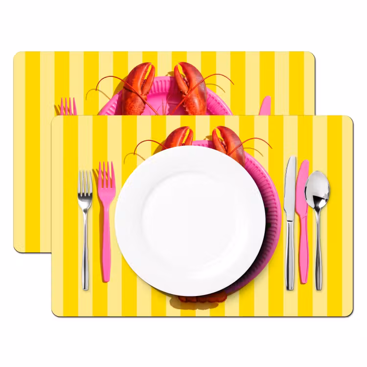 Tischset - 6 Stück - Essen – Rosa – Gelb – Modern – Kulinarisch - 6 Stück — 2