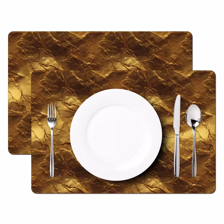 Tischset - 6 Stück - Blattgold – Textur – Gold - 6 Stück — 2
