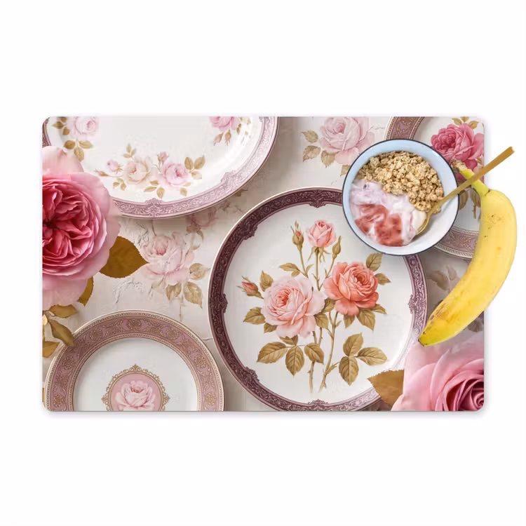 Tischset - 6 Stück - Blumen – Muster – Vintage – Rosa – Dekoration - 6 Stück — 1
