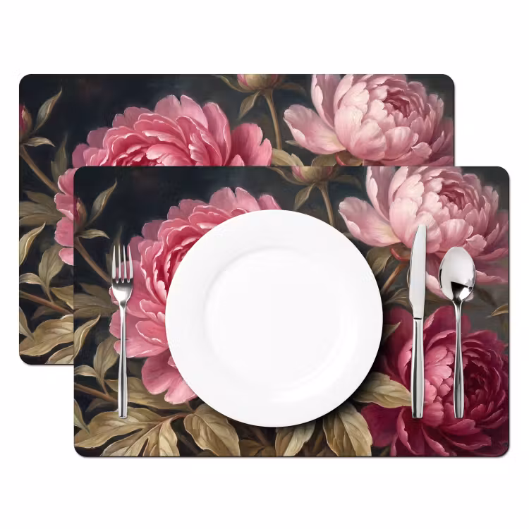 Tischset - 6 Stück - Blumen – Rosa – Klassisch – Natur - 6 Stück — 2
