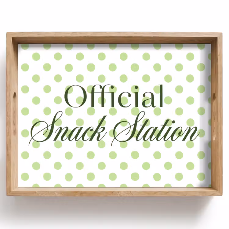 Tablett - Snack Station – Grün – Punkte — 1