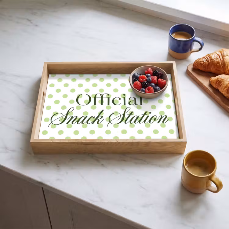 Tablett - Snack Station – Grün – Punkte — 3