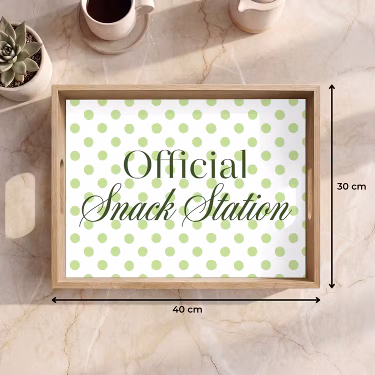 Tablett - Snack Station – Grün – Punkte — 7