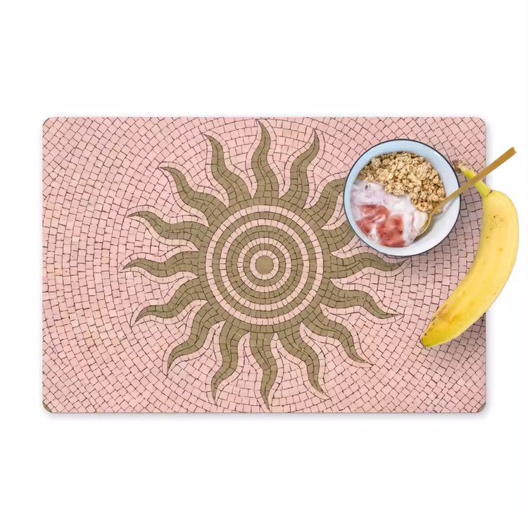 Tischset - 6 Stück - Mosaik – Sonne – Muster – Klassisch – Rosa - 6 Stück — 1